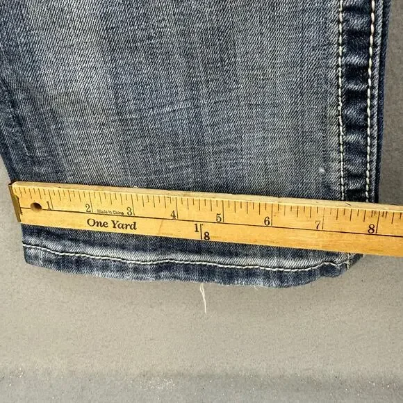 Miss Me Jeans Women's 27x31 (4) Blue Bootcut Rhinestone Pocket Flaps Studding - Picture 16 of 16